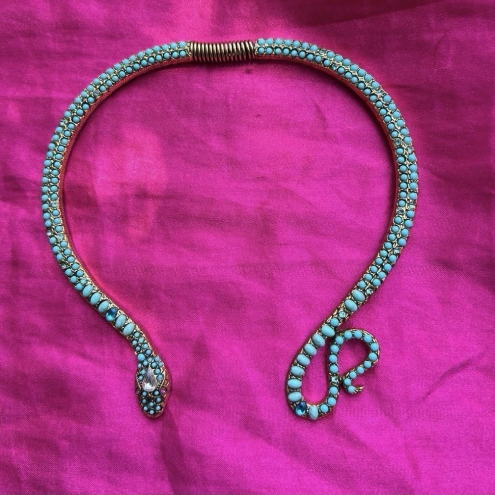 Turquoise Snake Torque Necklace
